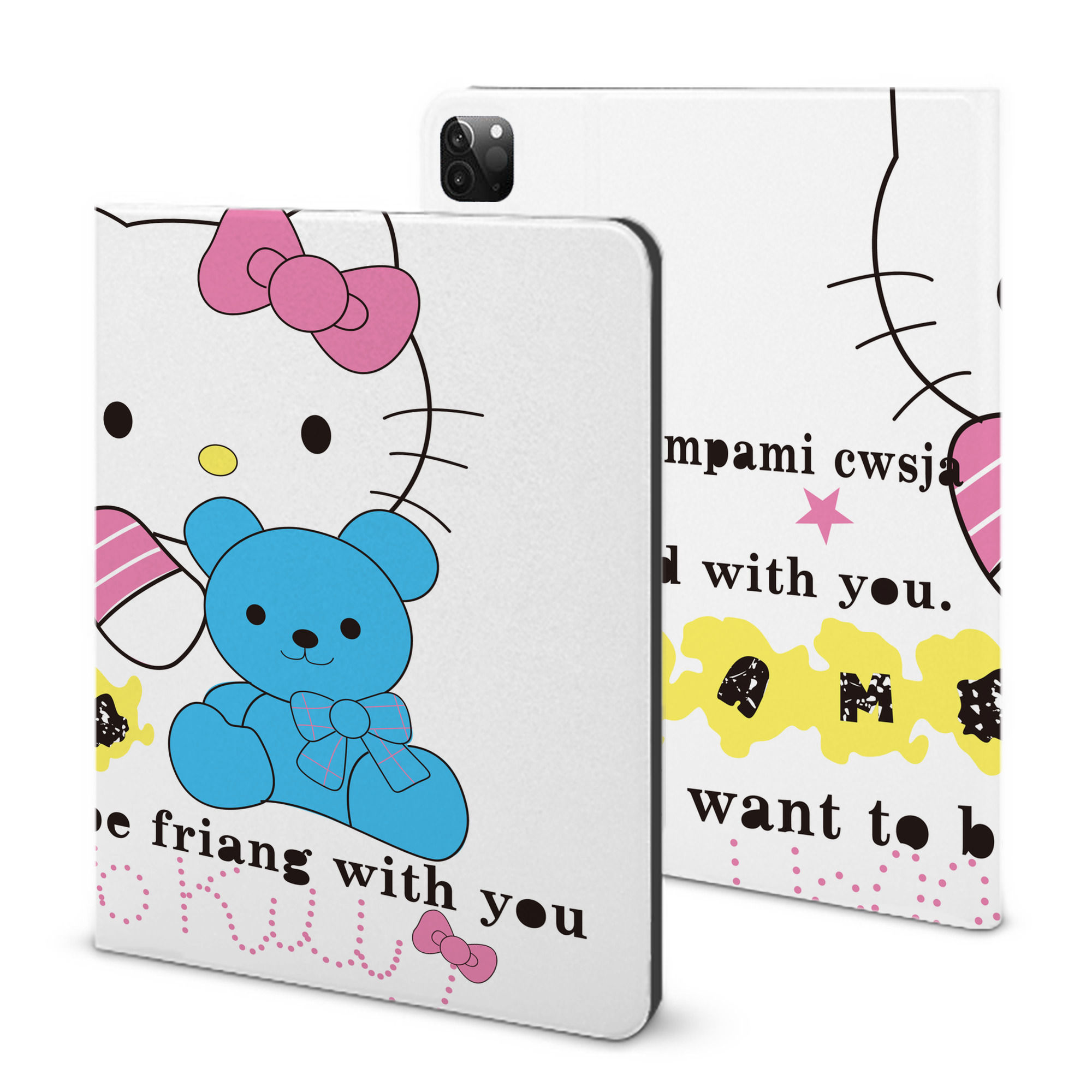 （画像用） Hello Kitty ハローキティ IPadケース ペンホルダー付き ブックスタイルデザイン